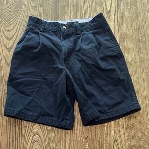 Class Club Boys Chino Shorts Mid Rise Pleated Front Pockets Navy Blue Size 8